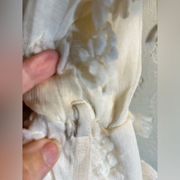 Dress by Vernacular, mini to knee, ivory cream with gorgeous floral poofs Medium - Picture 15 of 16